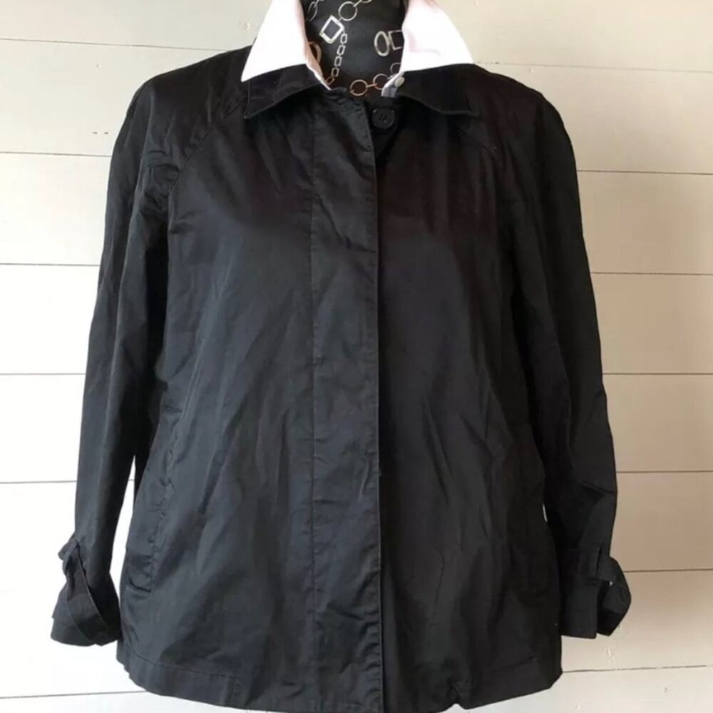 Norma Kamali 12 Black Cotton Swing Style Short Jacket
